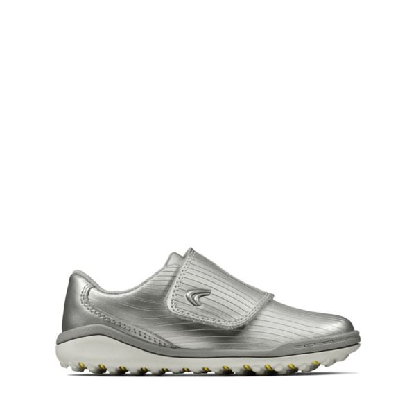 Clarks Girls Circuit Swift Toddler Trainers Silver | USA-654978